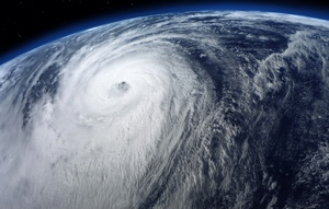 Typhoon satellite view