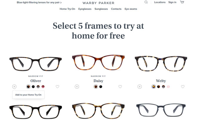 Best for try-before-you-buy: Warby Parker