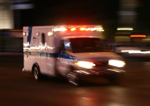 Ambulance responding to an emergency