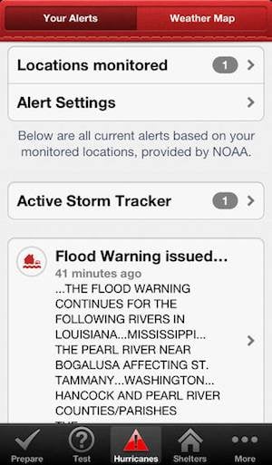 American Red Cross Hurricane app