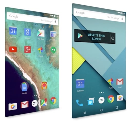 Android 5.0 Lollipop screens