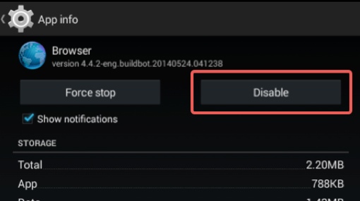 How to disable Android Browser