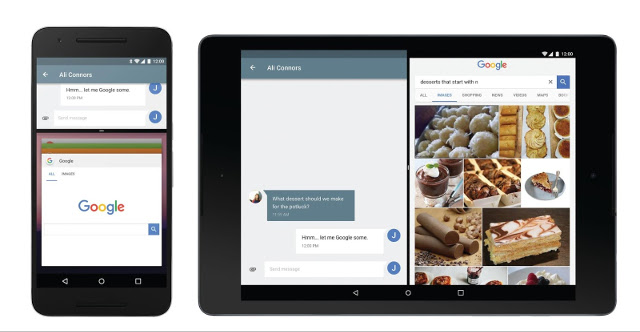 Split-screen mode in Android N