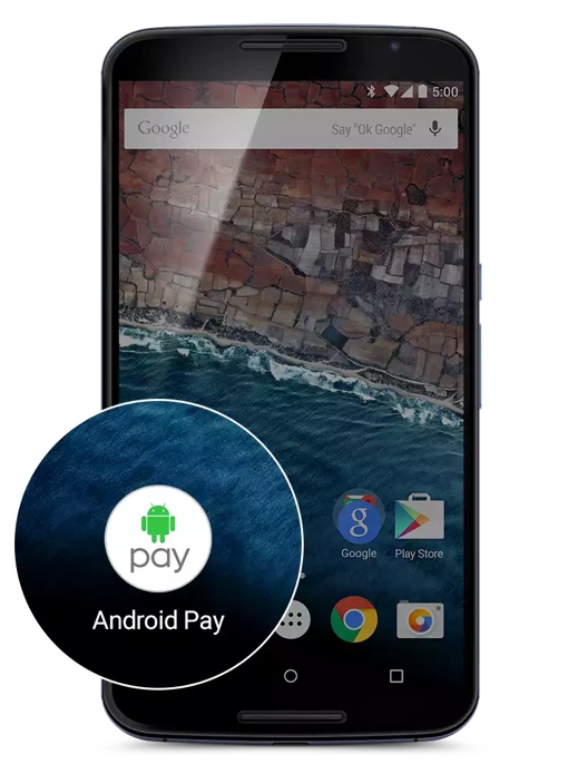 Android Pay on a smartphone