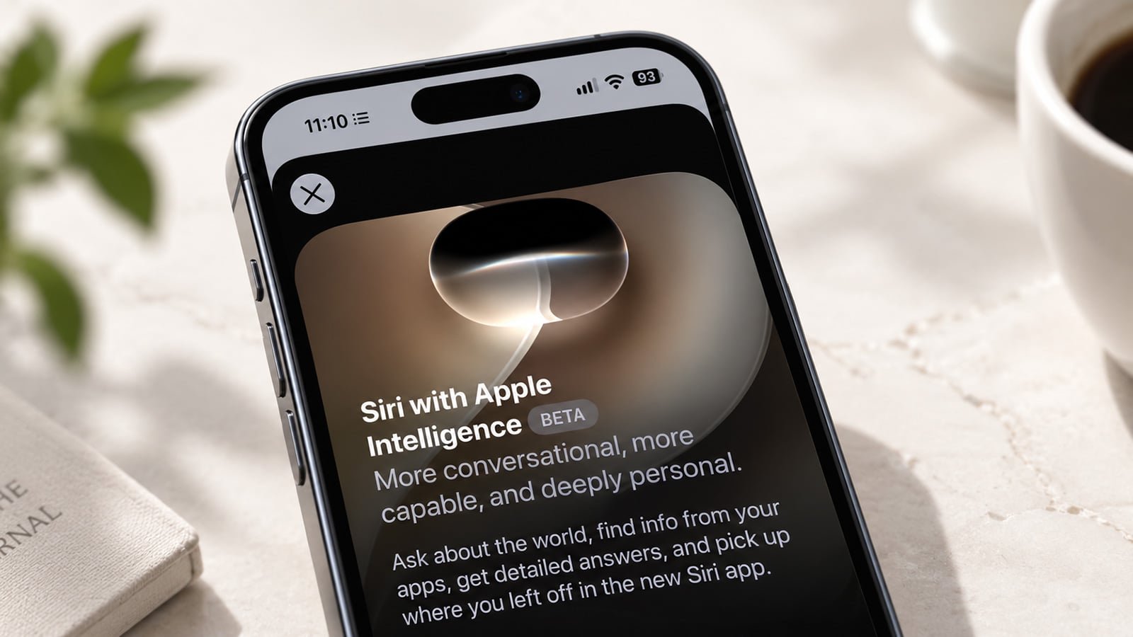 iPhone shows the Siri with Apple Intelligence screen