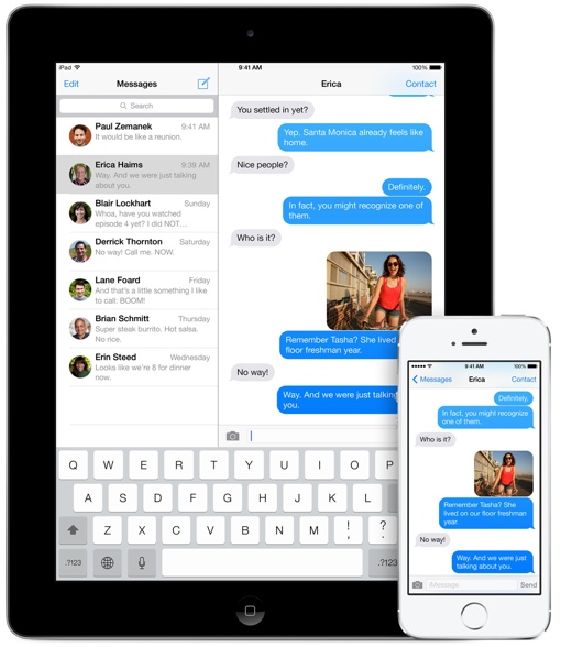 Apple iMessage on an iPad and iPhone