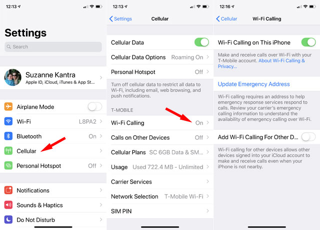 Wi-Fi calling on iOS 13