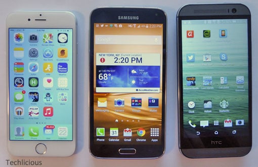 iPhone 6 vs Samsung Galaxy S5 vs HTC One M8