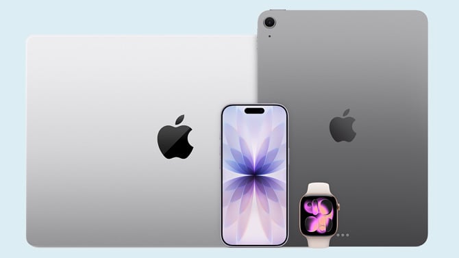 Apple Upgrade products include iPhones, iPads, MacBooks and Apple Watches.