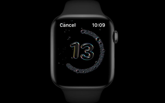 Hand washing countdown on Apple WatchOS 7