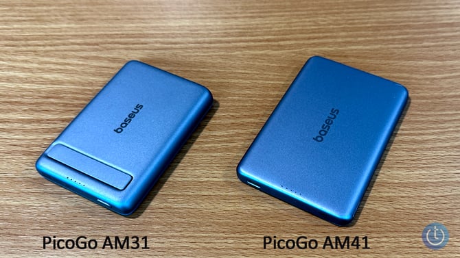 Baseus PicoGo AM31 (on the left) and the AM41 (on the right) are shown from the top