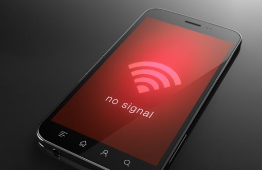 Cell phone with signal blocked