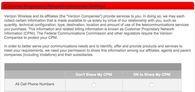 Verizon Supercookies Opt-out