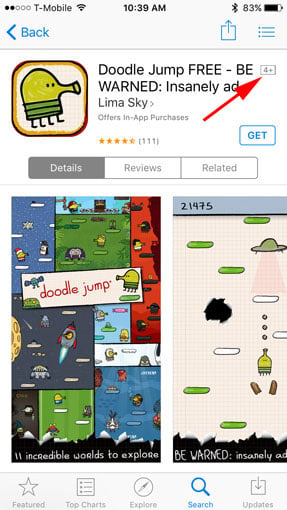 Doodle Jump content rating