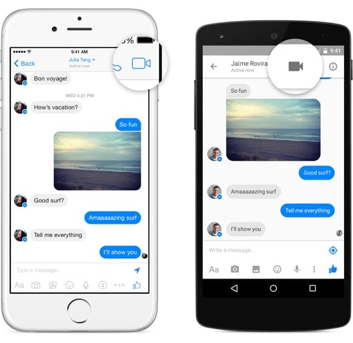 Facebook Messenger video chat