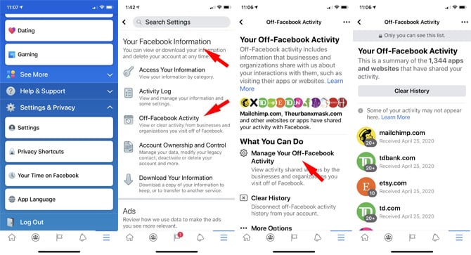 Browse to Off-Facebook settings