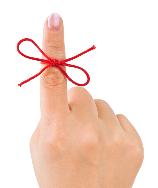 Finger with reminder string