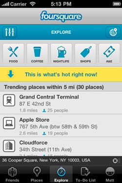 Foursquare recommendations