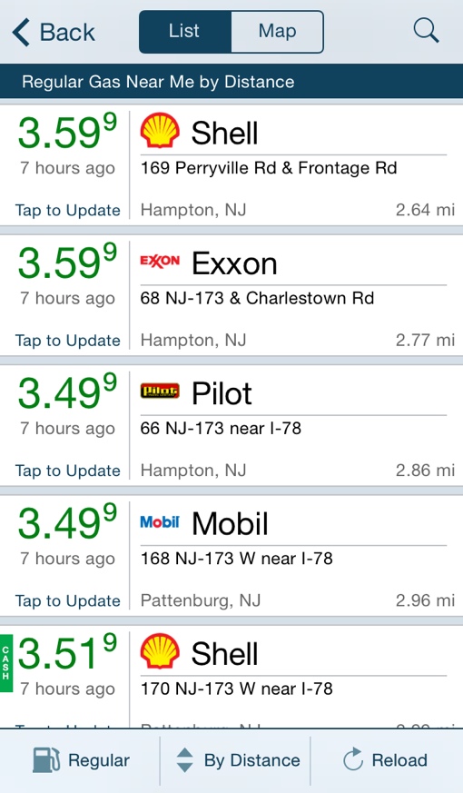 Gas Buddy app for iOS