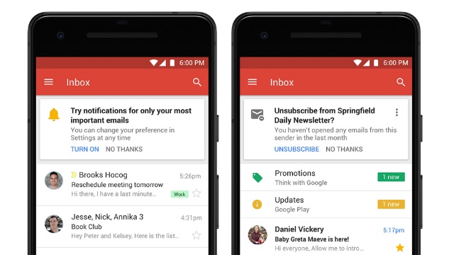 Updates to Gmail app