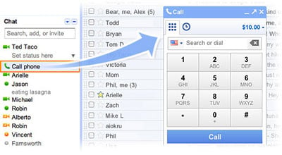 Gmail phone call