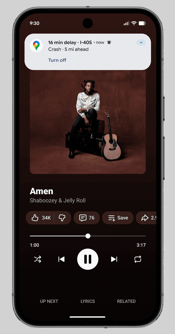 Even when you're not navigating, you can get real-time traffic alerts with the new Google Maps