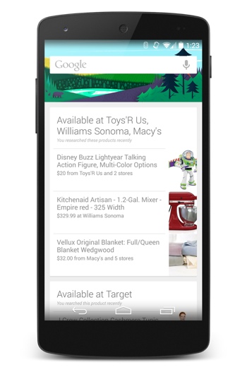 Google Now's local advertising cards