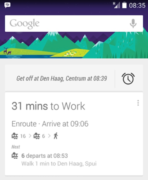 Google Now public transportation alerts