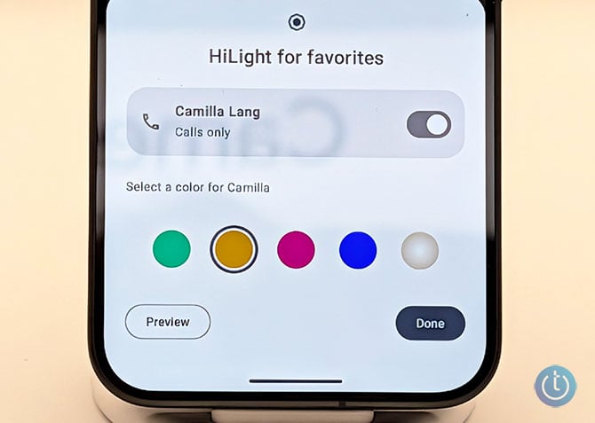 Google Pixel 11 Pro screen shows selecting a HiLight color