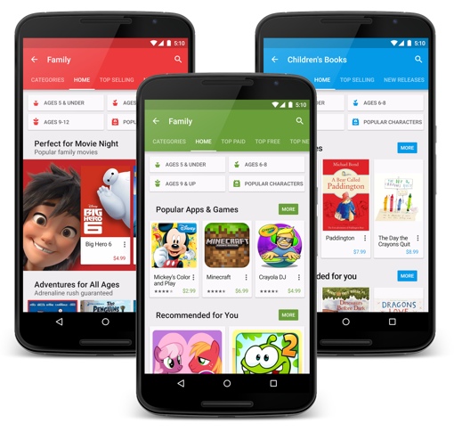 Google Play Family screen