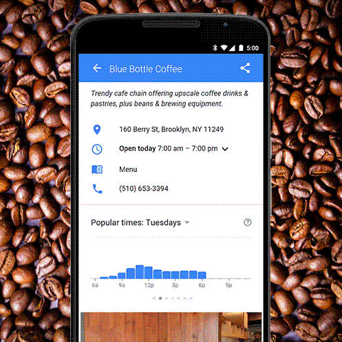 Blue Bottle Coffee Popular Times (GIF)