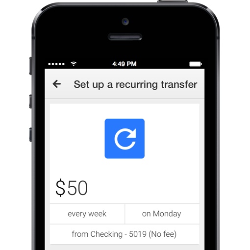 Google Wallet recurring transfer