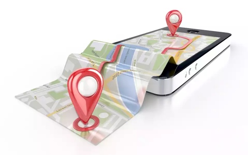 A phone showing GPS tracking 