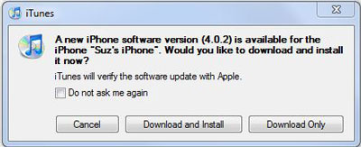 Apple iOS 4.0.2 install