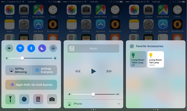 iOS 10 Control Center