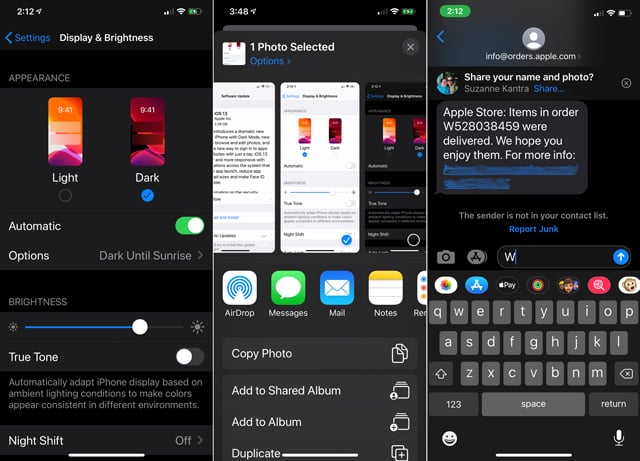 iOS 13 Dark Mode