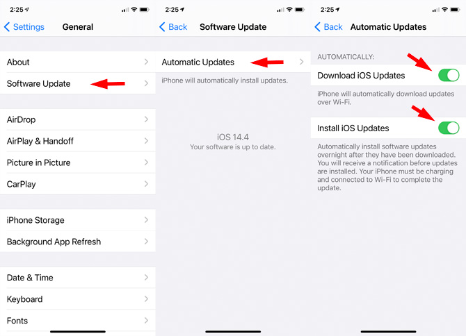 iOS automatic software update