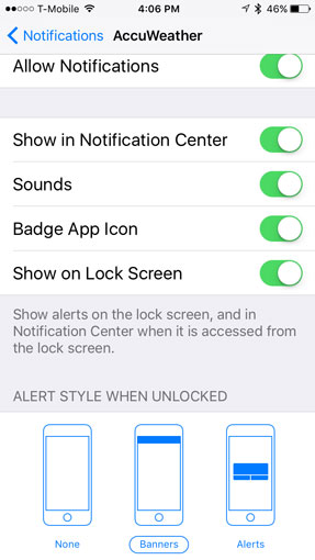 iOS 9 App Notifications