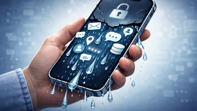 Concept drawing of leaking data from iOS apps