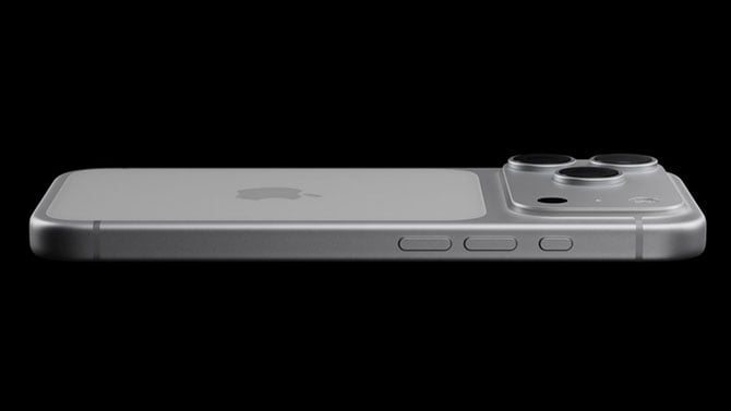 Apple iPhone 17 Pro is shown from the side