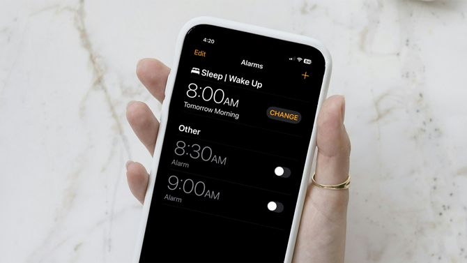 A screenshot of the alarm settings in iOS 17