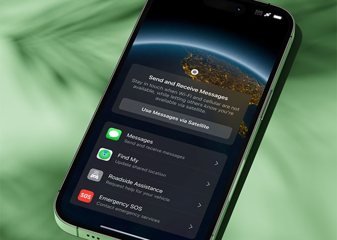 Screenshot of SOS Satellitel message on an iPhone