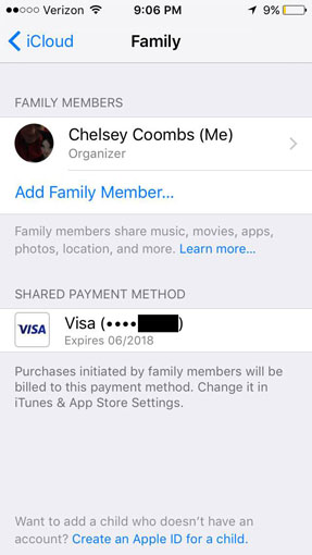 How to add a Family Member to Apple's Family Sharing