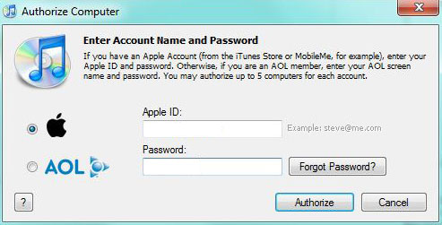 itunes authorize