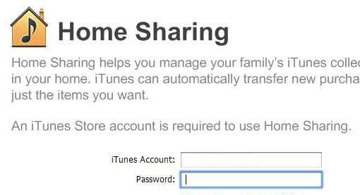 home sharing log in