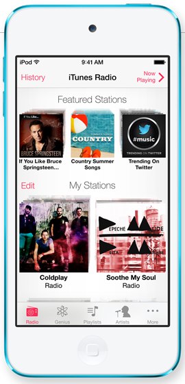 iTunes Radio, new in iOS 7