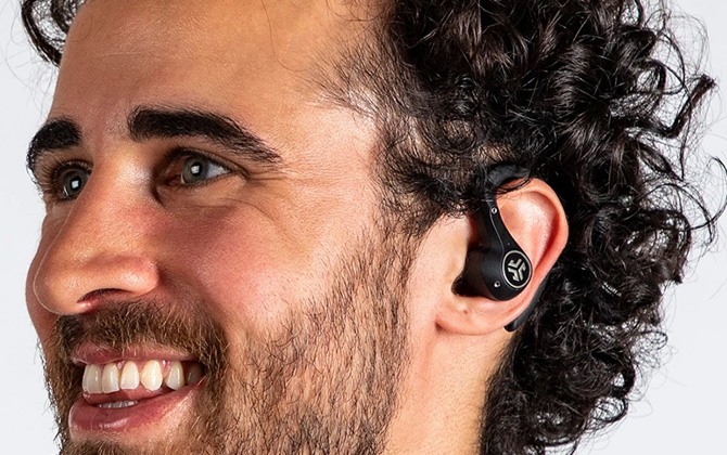 Jlab Epic Air Sport shown in left ear