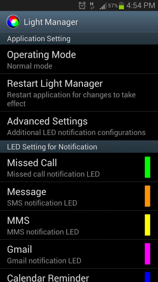 Light Manager app