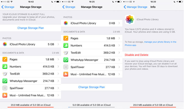 Disable iCloud Photo Library