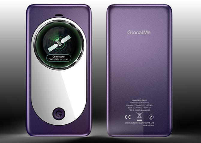 GlocalMe MeowGo G50 Max shown from the front and back